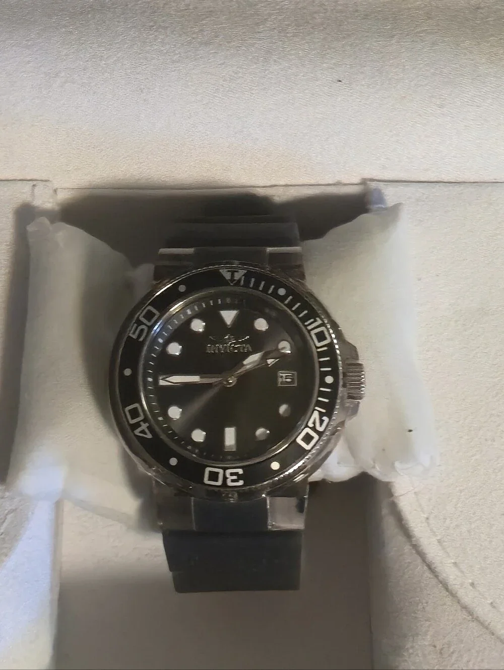 Nwt Invicta Men's Black Dive Watch with Rubber Strap